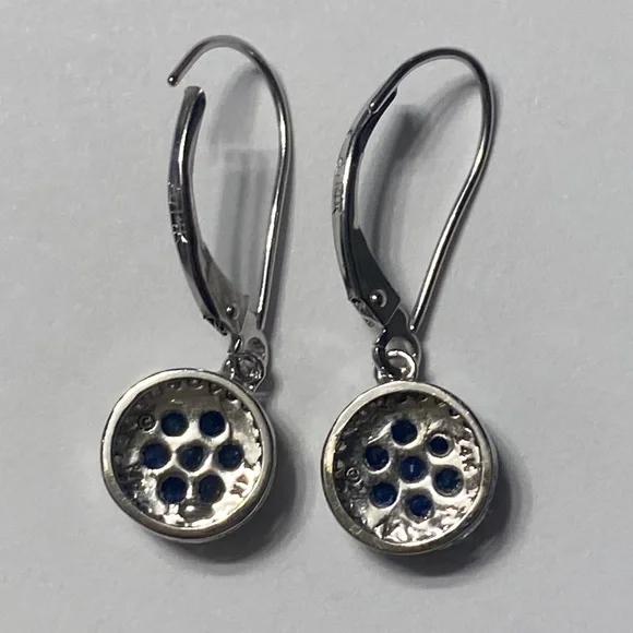 Sapphire and diamond 14k gold earrings